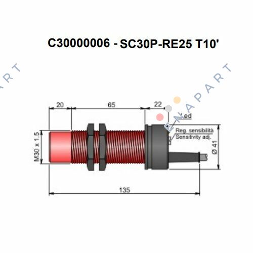C30000006 / SC30P-RE25 T10 Capteur capacitif