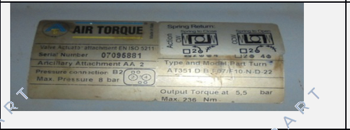 AT351U (DR00220UF07F1022AZ, 1HD31A0-GS22E)  Actionneur pneumatique