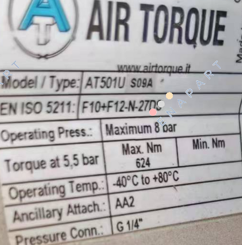B10- AT501US09AF10+F12 27DS-000 Actionneur pneumatique à pignon et crémaillère à ressort