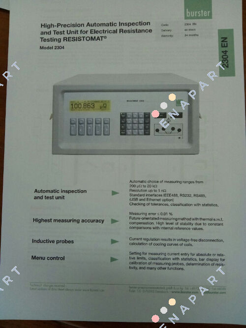 2304-V005 Ohmmètre numérique RESISTOMAT