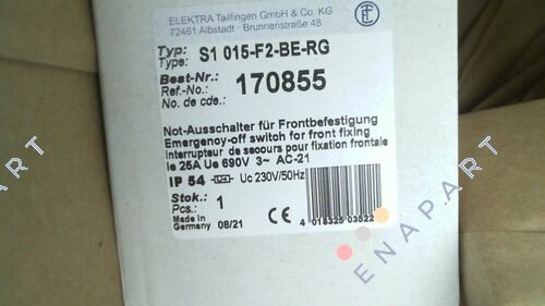 S1 015-F2-BE-RG interrupteur d'arrêt d'urgence