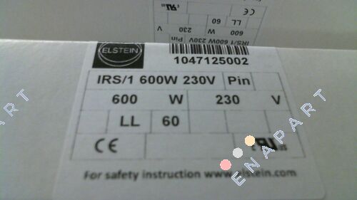 1047125001IRS/1 600W 230V Radiateur à barres infrarouge