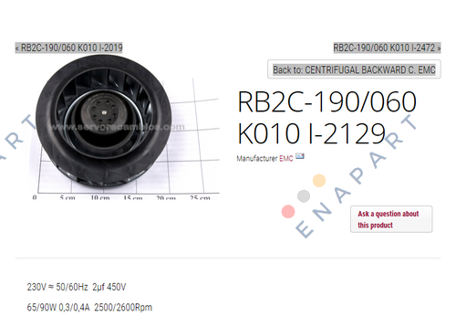 RB2C-190/060 K010 I-2129 ventilateur