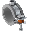 Hinged pipe clamp FKS for plastic pipes
