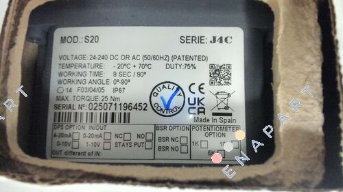 S4C000109 Moteur rotatif électrique J4C modèle S20