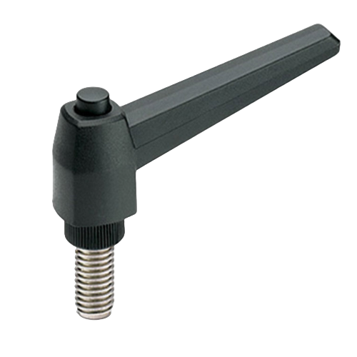 Plastic Button Head Adjustable Handles with Stainless Steel Stud by ELESA