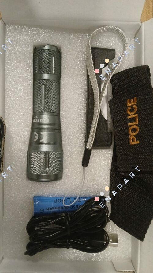 PS-15 Lampe de poche rechargeable / 18650 batterie chargée pistes de Ile, X 13CM mesure de 3,5 cm, contenu du paquet: Dragonne (Bracelet), chargeur voiture chargeur de courant alternatif (EV), 3,7 V batterie Li-ion - 2500 mAh, UR déménagement SURFACE