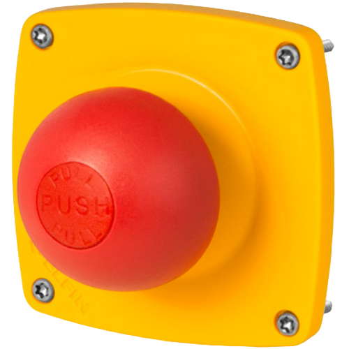 Emergency push-button Ø 50, pull release, with enclosure