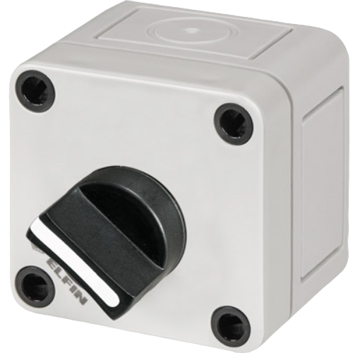 2-position knob selector switch, black, with enclosure