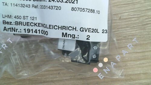 19141000 / GVE20L redresseur de pont