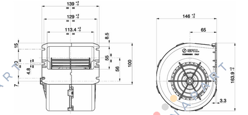 009-A22/I-74D /1608001 Souffleur centrifuge